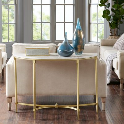 Madison Park Signature Bordeaux Console Table in White/Gold, One Size MPS120-0125