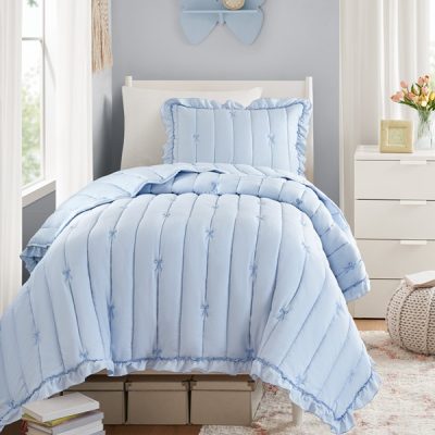 Intelligent Design Liv Quilt Set in Blue, Twin/Twin XL ID13-2520