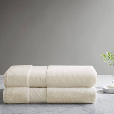 Madison Park Signature Turkish 100% Cotton Bath Sheet 2 Piece Set in Natural, 35x70" - 2PK MPS73-534