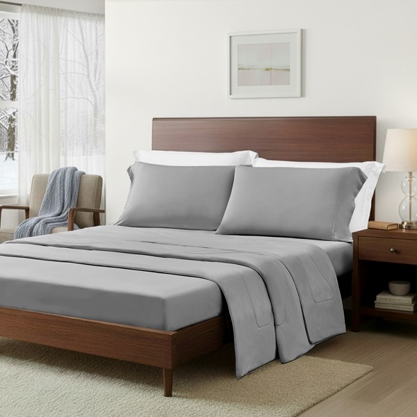 Main Street Sublime Serenity Luxury Sheet Set in Gray, Twin OLX10-0022 - Image 3