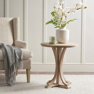Martha Stewart Fatima Round Accent Table in Reclaimed Wheat, One Size MT120-0023