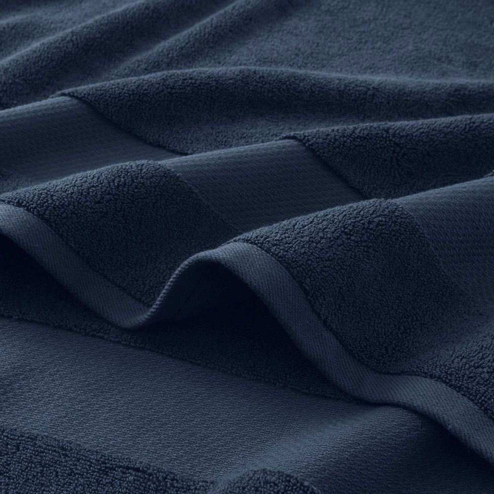 Madison Park Signature Turkish Cotton 6 Piece Bath Towel Set in Navy, 6-Piece MPS73-468 - Image 2
