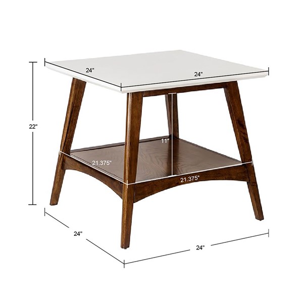 Madison Park Parker End Table in Off-White/Pecan, One Size MP120-0095 - Image 5
