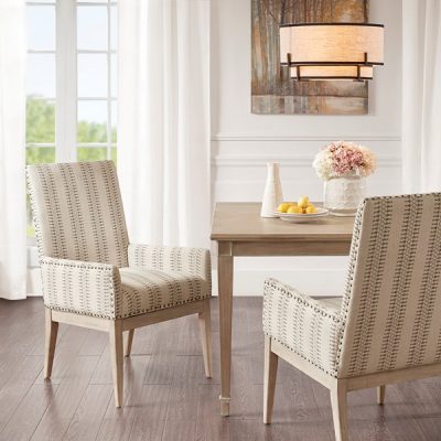 Madison Park Rika High Back Dining Armchair (Set of 2) in Natural, Set of 2 MP108-0766