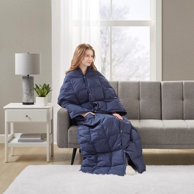 True North by Sleep Philosophy Hadly Wearable Multipurpose Throw in Indigo, 62x68" TN50-0483