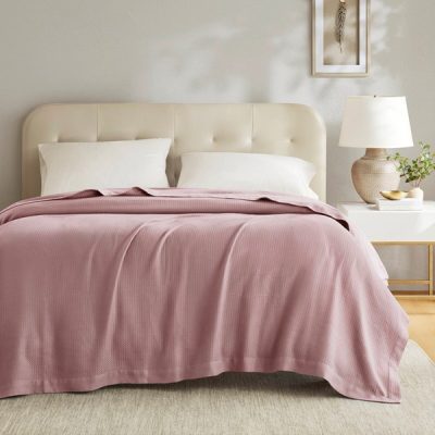 Madison Park 100% Certified Egyptian Cotton Blanket in Rose, Twin MP51N-6363