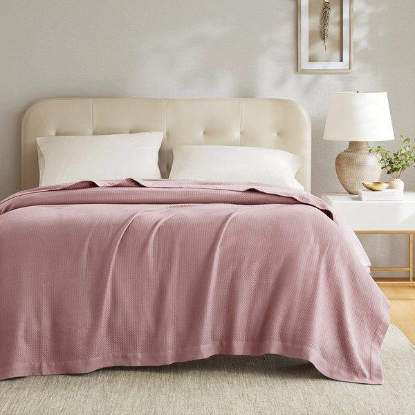 Madison Park 100% Certified Egyptian Cotton Blanket in Rose, Twin MP51N-6363