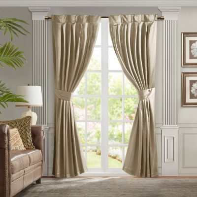 Croscill Classics Avignon Pleat Curtain Panel with Tieback (Single) in Champagne, 26x84" CCL40-0044