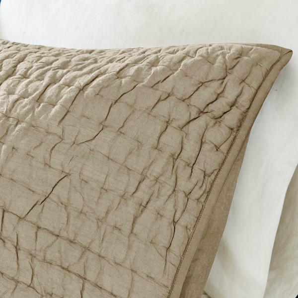 Madison Park Signature Serene 3 Piece Hand Quilted Cotton Quilt Set in Linen, Full/Queen MPS13-270 - Image 4