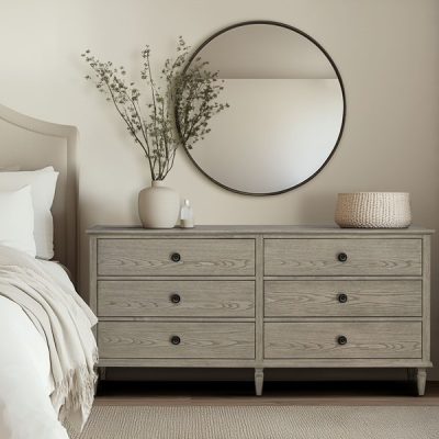 Madison Park Signature Victoria 6-drawer wood dresser (70") in Reclaimed Grey, One Size MPS137-0323