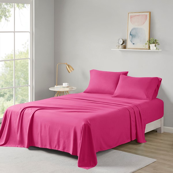 Intelligent Design Microfiber All Season Soft Touch Sheet Set in Pink, Full ID20-139 - Image 3