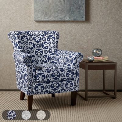Madison Park Brooke Tight Back Club Chair in Navy, One Size FPF18-0486