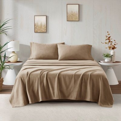 True North by Sleep Philosophy Micro Fleece Sheet Set in Brown, King SHET20-533
