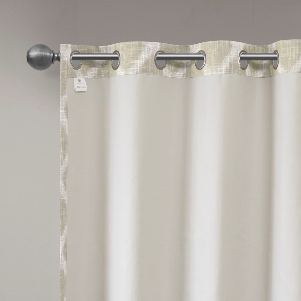 SunSmart Blakesly Printed Ikat Blackout Curtain Panel in Taupe, 50x84" SS40-0072 - Image 5