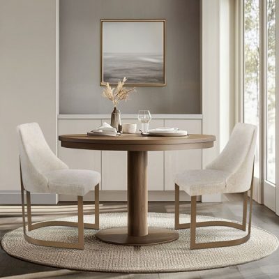 Madison Park Bryce Upholstered Dining Chair (Set of 2) in Cream, Set of 2 MP108-0788