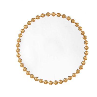 Madison Park Signature Marlowe Beaded Round Wall Mirror in Gold, 36" Dia MPS160-279