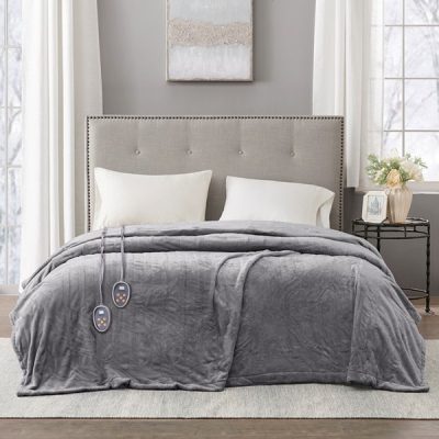 Beautyrest Plush Heated Blanket in Grey, King BR54-0516