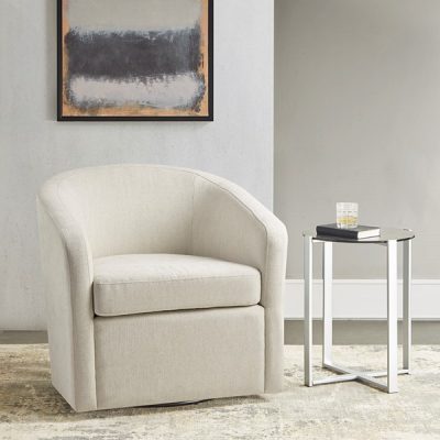 Martha Stewart Amber Swivel Chair in Ivory, One Size MT103-0132