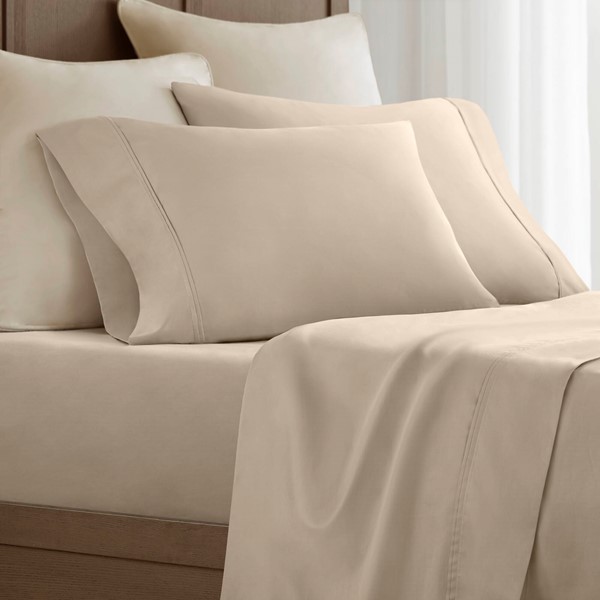 Harbor House 100% Egyptian Cotton Sateen Pillowcase Set in Linen, King Sham HHD21-1950