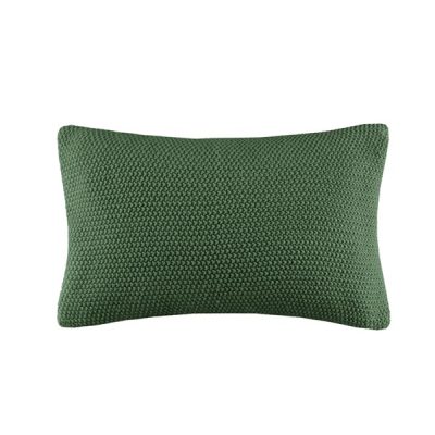 INK+IVY Bree Knit Oblong Pillow Cover in Green, 12x20" II21-1303