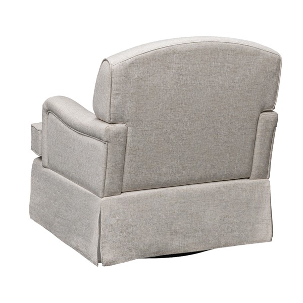 Martha Stewart Melody Swivel Glider Skirted ArmChair in Cream, One Size MT103-0189 - Image 4