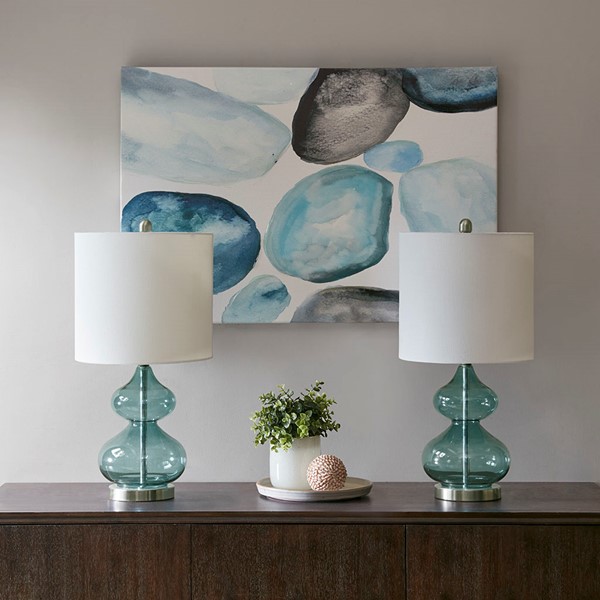 510 Design Ellipse Curved Gourd Glass Table Lamp, Set of 2 in Blue, Set of 2 5DS153-0018 - Image 7