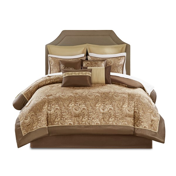 Madison Park Essentials Brystol 24 Piece Room in a Bag in Brown, Queen MPE10-784 - Image 2