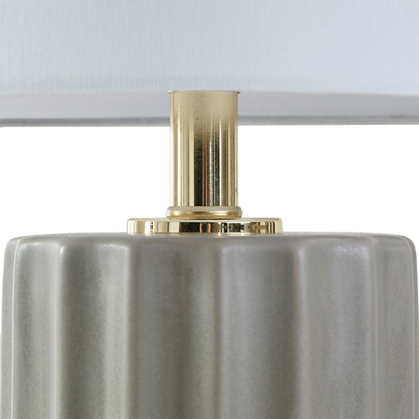 INK+IVY Glendale Ribbed Ceramic Table Lamp in Grey, One Size MT153-0051 - Image 5