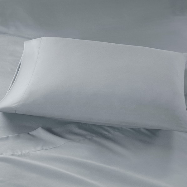 Intelligent Design Microfiber Sheet Set with Side Storage Pockets in Grey, Twin XL ID20-1455 - Image 2