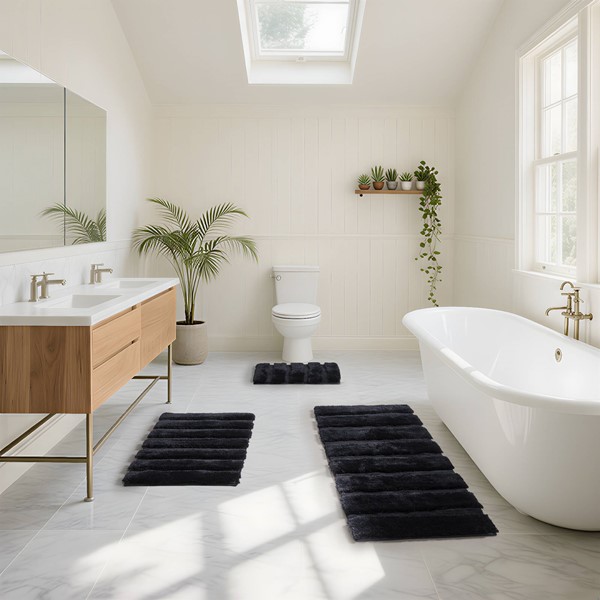 Madison Park Tufted Pearl Channel Rug in Black, 17x24" MP72-8457 - Image 2