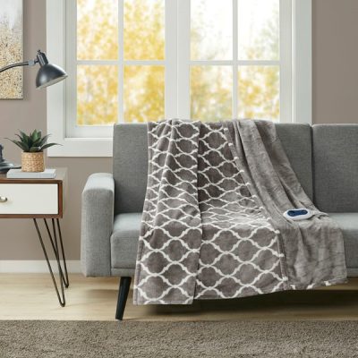 Beautyrest Heated Ogee Throw in Grey, 60x70" BR54-0538