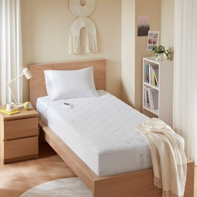 Serta Microfiber Zoned Heated Mattress Pad in White, Twin XL ST55-4531