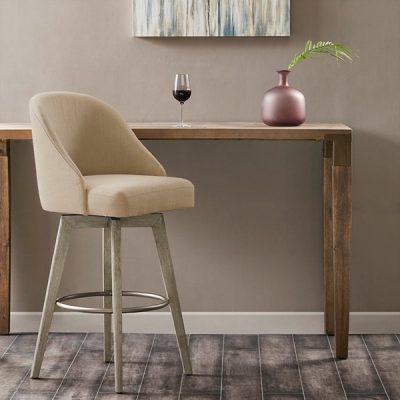 Madison Park Pearce Bar Stool with Swivel Seat in Sand, One Size MP104-1053