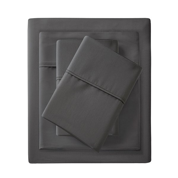 Madison Park 1500 Thread Count Cotton Blend 4 PC Sheet Set in Charcoal, Queen MP20-6404 - Image 2