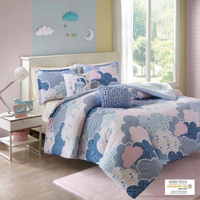 Urban Habitat Kids Cloud Cotton Printed Comforter Set in Blue, Twin UHK10-0017