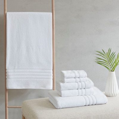 Clean Spaces Nurture Sustainable Antimicrobial Bath Towel 6 Piece Set in White, 6-Piece LCN73-0129