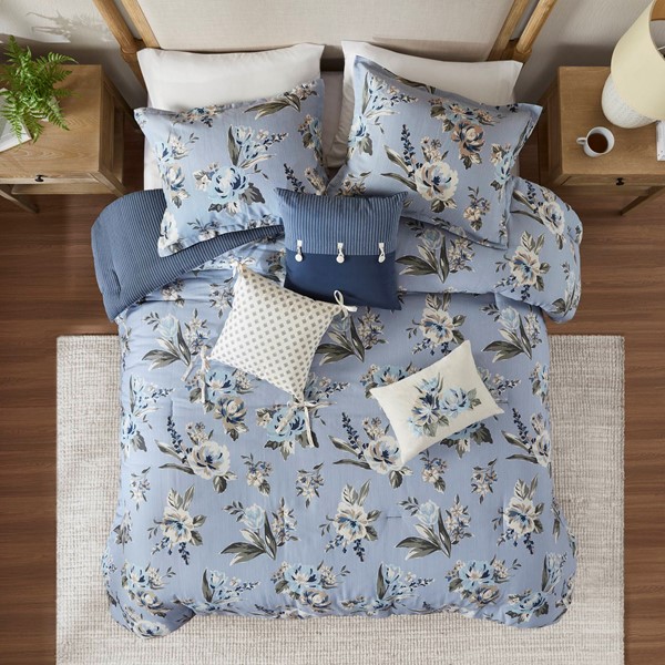 Madison Park Salara Comforter Set in Blue, Queen MP10-8706 - Image 3