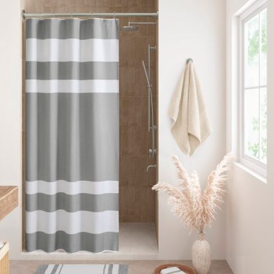 Madison Park Spa Waffle Shower Curtain with 3M Treatment in Grey, 54x78" MP70-4981