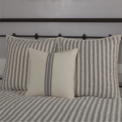 Market Place Gray Fabric Pillow Cover 20Lx20W