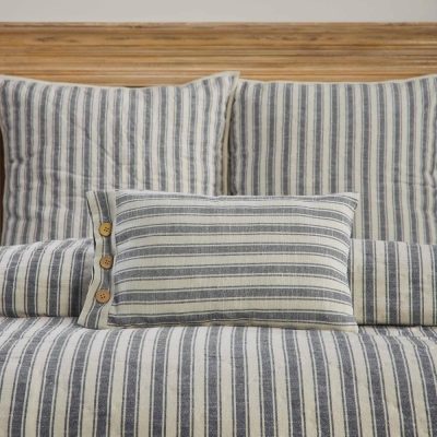 Market Place Gray Fabric Pillow Cover 21Lx12W