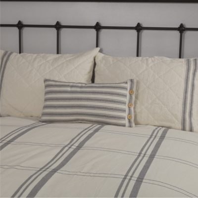 Market Place Gray Overcover Pillow Cover 25Lx15W