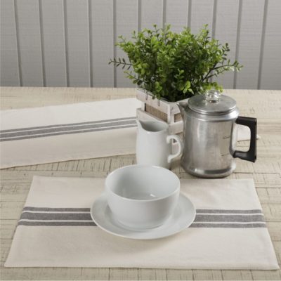 Market Place Gray Placemat Set of 4 18Lx12W