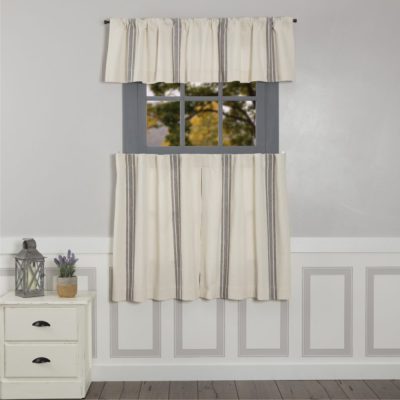 Market Place Gray Grain Sack Stripe Tier Set of 2 36Lx36W
