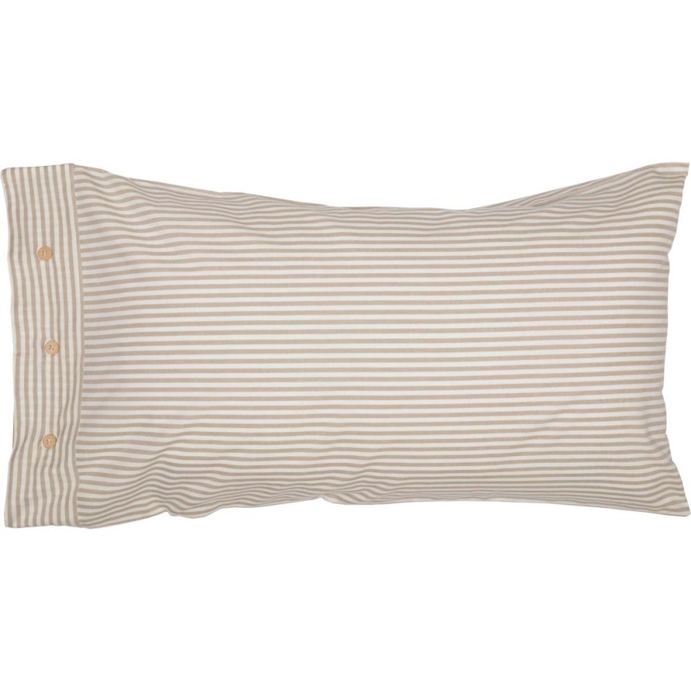 Farmhouse Ticking Taupe King Sham 37Lx21W - Image 2