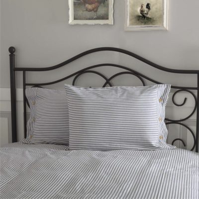 Farmhouse Ticking Blue Standard Sham 27Lx21W