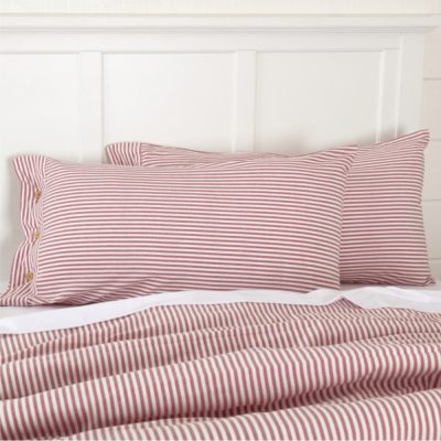 Farmhouse Ticking Red King Sham 37Lx21W