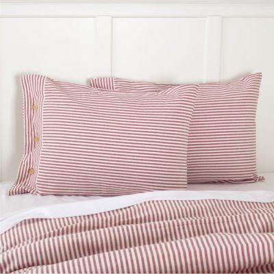 Farmhouse Ticking Red Standard Sham 27Lx21W