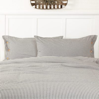 Farmhouse Ticking Gray King Sham 37Lx21W