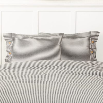 Farmhouse Ticking Gray Standard Sham 27Lx21W