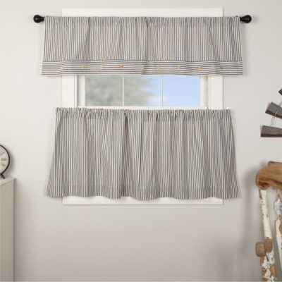 Farmhouse Ticking Gray Tier Set of 2 24Lx36W